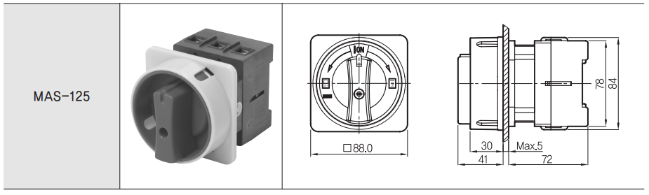 hanyoung-công tắc nguồn-mas-125-a